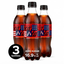 3 Pack Coca-Cola Zero Sugar Soda Pop Bottles, 16.9 fl oz.