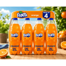 Pack of 4 Fanta Orange Soda, 2 Liter Bottles, Refreshing Orange-Flavored Soft Drink