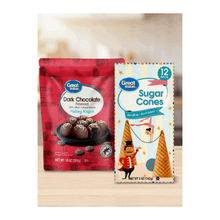 10 oz Bag of Dark Chocolate Flavored Melting Wafers & 5 oz Sugar Cones