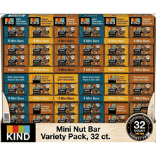 Mini Nut Bar Snacks Variety Pack, 32 Count – Assorted Nut & Fruit Snack Bars with High Protein & Fiber, Gluten-Free Healthy Energy Snacks