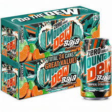 Mountain Dew Zero Sugar Baja Blast Cabo Citrus Soda, 12 fl oz Cans (24 Pack)
