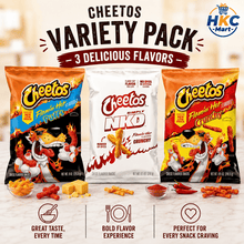 Cheetos 3 Variety Pack – Flamin' Hot Puffs, Simply NKD Flamin' Hot Crunchy & Flamin' Hot Crunchy Cheese-Flavored Snacks Assortment, Net Weight 25.5 oz Bundle
