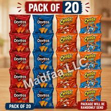 20 Count Pack Frito-Lay Doritos & Cheetos Assorted Snack Mix, Nacho Cheese & Cool Ranch Tortilla Chips, Crunchy & Puffed Cheese Flavored Snacks, 0.875 oz and 1 oz Individual Bags, 19.375 oz Total