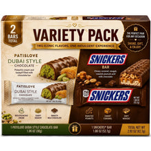 Premium Chocolate Variety Pack – 2 Bar Assortment Featuring 1 Patislove Dubai Style Pistachio Cream & Kadayif Filled Milk Chocolate Bar and 1 SNICKERS Milk Chocolate Bar with Peanuts, Caramel & Nougat