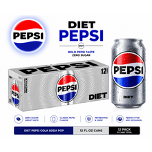 Diet Pepsi Cola Soda Pop, 12 fl oz, 12 Pack Cans