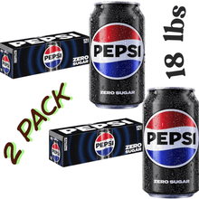 Pepsi Zero Sugar Soda Pop 12 fl oz Cans (2-Pack, 24 Cans), Zero Calorie Sugar Free Cola Soft Drink Bundle, Classic Diet Pepsi Taste Refreshing Carbonated Beverage Pack for Home, Parties & Daily Use