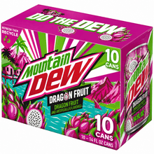 10 Mountain Dew Soda Dragon Fruit 14 fl oz, 10 Count