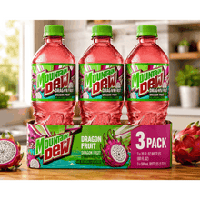 (3 Packs) Mountain Dew Soda Dragon Fruit 20 fl oz Bottle