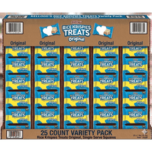 Krispies Treats Original Marshmallow Squares, 25 ct – Classic Crispy Rice Treats, Soft & Chewy Texture, Individually Wrapped Snack Bars, Lunchbox & After-School Treats, Party & On-the-Go Snacks