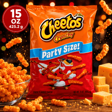 Crunchy Cheese Flavored Corn Snacks, Party Size 15 oz (425.2g) – Savory Crispy Snack for Parties, Movie Nights & Sharing