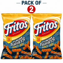 Honey BBQ Flavor Twists Corn Snacks, Pack of 2, Crunchy Twisted Corn Snack, Family Size Multipack