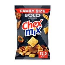 Pretzels, Bold Garlic & Herb Snack Mix, Family Size, Corn & Wheat Chex, Rye Chips, Mini Breadsticks, 2 Kinds of Pretzels, 50% Less Fat than Regular Potato Chips, 13.5 oz