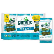 Seaweed Snacks, Gimme 6 CT Sea Salt Organic Roasted Seaweed Snacks, 0.17oz, Keto, Vegan, Gluten Free, Great Source of Iodine & Omega 3’s, Healthy On-The-Go Snack for Kids Adults, 5g
