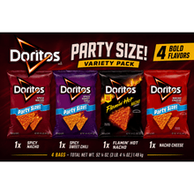 Spicy Tortilla Chips Variety Pack – Nacho Cheese, Sweet Chili & Hot Flavored Crunchy Corn Snacks – Party Size Assorted Snack Bags