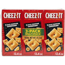 3-Pack Cheez-It Black Pepper Cheddar Baked Snack Crackers, Lunch Snacks, 12.4 oz