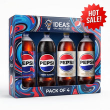 Pepsi Variety Cola Soda Soft Drink Flavors, 2 Liter Bottles, Pack of 4 Colorful Box Bundle