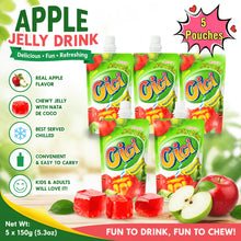 CICI Apple Jelly Drink 5-Pack (150g Each) - Squeezable Jelly with Coconut Bits, Chinese Exotic Snack