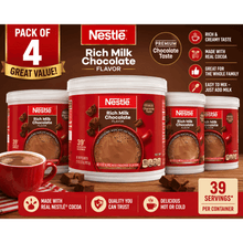 (4 pack) Nestle Hot Cocoa Rich Milk Chocolate Flavored Mix Powder, 27.7 oz, Can