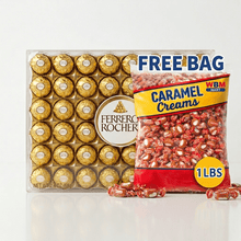 Ferrero Rocher Fine Hazelnut Chocolates With 1 lbs Caramel Candy