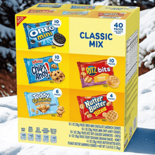 Nabisco Classic Mix Cookies & Crackers Variety Pack – 40 Count Bulk Snack Box with Oreo, Chips Ahoy!, Nutter Butter, Ritz, Wheat Thins & Premium – Assorted Sweet & Savory Snacks for Kids, Adults, Lunches, Parties