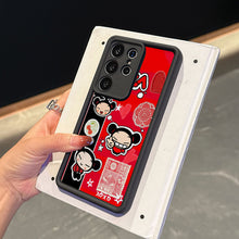 Phone Case - Cute Jajangmyeon Girl Cute Cartoon Couple Phone Case for Samsung for Galaxy A73 A56 A55 A54 A53 A52 A51 A50 A36 A33 A32 A31 A30 A25 A24 A23 A22 A16 A15 A14 A13 A12 A06 A05 A04 4G 5G Stepped Lens Protective Soft Case Back Cover Protectiv