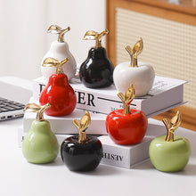 White Porcelain Creative European-style Apple Ornament | Desktop Decoration for Entrance, Living Room, Bookcase & TV Cabinet, Ceramic Crafts, Suitable for All Seasons