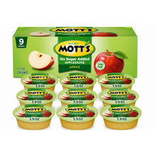 Mott's Natural Applesauce Cups, 3.9 oz Cups, 9 Count Pack, Made with Real Apples, Gluten Free, Ready-to-Eat Fruit Snack
