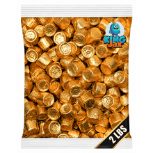 Chocolate with Creamy Caramel in Gold Foil - 2 LB Bulk Candy Individually Wrapped -By King Jax