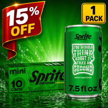 10 Cans of Sprite Zero Sugar Lemon-Lime Caffeine-Free Soda Pop Fridge Pack Mini Cans, 7.5 fl. oz.