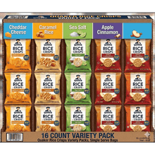 Quaker Rice Crisps Variety Pack, 36 pk – Light & Crunchy Whole Grain Rice Snacks, Assorted Flavors, Individually Wrapped Healthy Snack Packs, Gluten-Free On-the-Go Chips Alternative, Lunchbox & Office Favorite