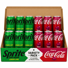 Variety pack Sprite Zero Sugar Lemon-Lime Caffeine Free Soda Pop Fridge Pack Cans+Coca-Cola Cherry Soda Pop Cans pack of 12 (6 each)