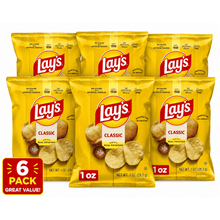 Classic Crispy Potato Chips, Lightly Salted Real Potato Snack, Single-Serve 1 oz Bags, Fresh & Crunchy Grab-and-Go Snacks, Value Pack of 6