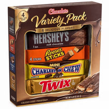 (variety pack )Hershey's Milk Chocolate Candy, Bar, Reese's Sticks Chocolate and Peanut Butter Creme Wafer King Size Father's Day Candy, Bar, Charleston Mini Chews Chocolate Covered Vanilla Candy, , Twix Caramel Cookie Milk Chocolate Candy Bars