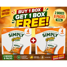 Cheetos Simply Puffs Cheese White Cheddar Flavored Snacks, 4 Count + 4 Pack Free, 8 Pack Total