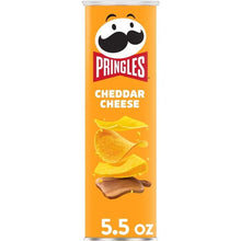 Pringles Cheddar Cheese Potato Crisps Chips, Lunch Snacks, 5.5 oz Canister.
