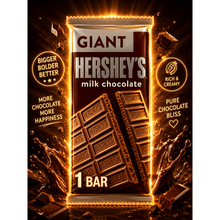 Hershey's Milk Chocolate Giant Candy, Bar 7.56 oz, 25 Pieces