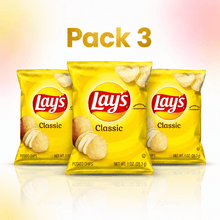 (3 Pack ) Lay's Classic Potato Chips Snacks, Gluten Free Snack Chips, 1 oz