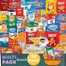 32-Count Premium Variety Snack Pack – Assorted Chips, Crackers & Fruit Snacks, Individually Wrapped Snacks for School, Office, Travel & Parties