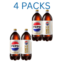 4 BOTTLES PACK Diet Pepsi Cola Caffeine Free Soda Pop, 2 Liter Bottle