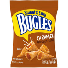 Bugles Corn Snacks, Caramel, Sweet and Salty Snack, 3.5 Oz (Pack of 7)
