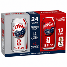 Coca‑Cola & Diet Coke Soda Variety Pack, 12 fl oz Fridge Cans, 24 Pack