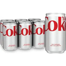 Diet Coke Soda Soft Drink Mini Cans, 7.5 fl oz, 6 Pack | No sugar, no calories, 28 mg caffeine per can