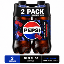 Pepsi Zero Sugar Wild Cherry Cola Soda Pop, 20 fl oz Bottle, 2 Pack