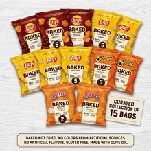 Baked Mix Chips Variety Pack, 15 Count Single-Serve Bags – Assorted Oven Baked Snacks with Reduced Fat, Crunchy & Delicious Multipack for Lunches, School, Office, Travel & On-the-Go Snacking