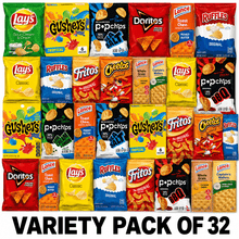 32-Piece Assorted Imported Snack Variety Pack – Chips, Crackers, Fruit Snacks & Cookie – Individually Wrapped Snack Box for Kids & Adults