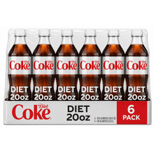 Diet Coke Soda Pop Bottle, 20 fl oz (6 Pack)