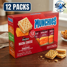 Munchies Nacho Cheese Cracker Bites, Crispy Sandwich Snacks, 12 Count