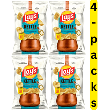 4 Packs Kettle Cooked Potato Chips, Sea Salt & Vinegar Flavored Crunchy Thick Cut Snack Chips for Parties, Movie Nights, Travel & Daily Snacking 8oz each pack
