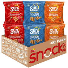 SunChips Whole Grain Variety Pack Chips 30 Count, Multigrain Snack Pack with Assorted Flavors, Healthy Baked Chips Made with 100% Whole Grains, Crunchy and Flavorful Snack Variety, Perfect for Lunchboxes, Office Snacks, School, Travel