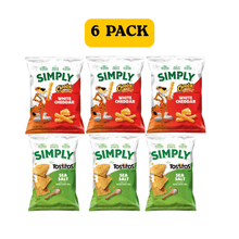 6 PACK Sea Salt Avocado Oil Tortilla Chips & White Cheddar Crunchy Cheese Snacks Variety Pack, Simply Made Savory Snack Assortment, Crispy Corn Chips and Cheesy Crunchy Treats Bundle, 5.5 oz & 6.5 oz Pack